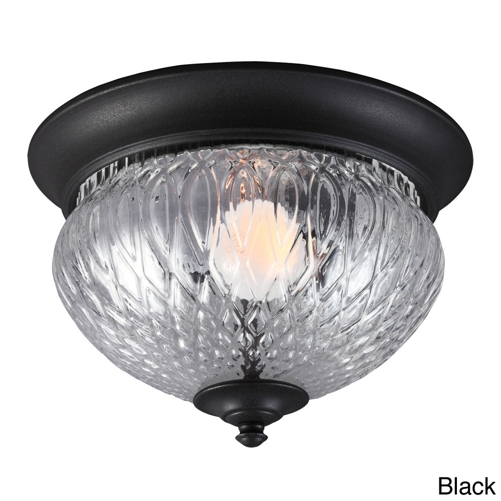 Garfield Park 1 light Clear Glass Outdoor Ceiling Flush Mount