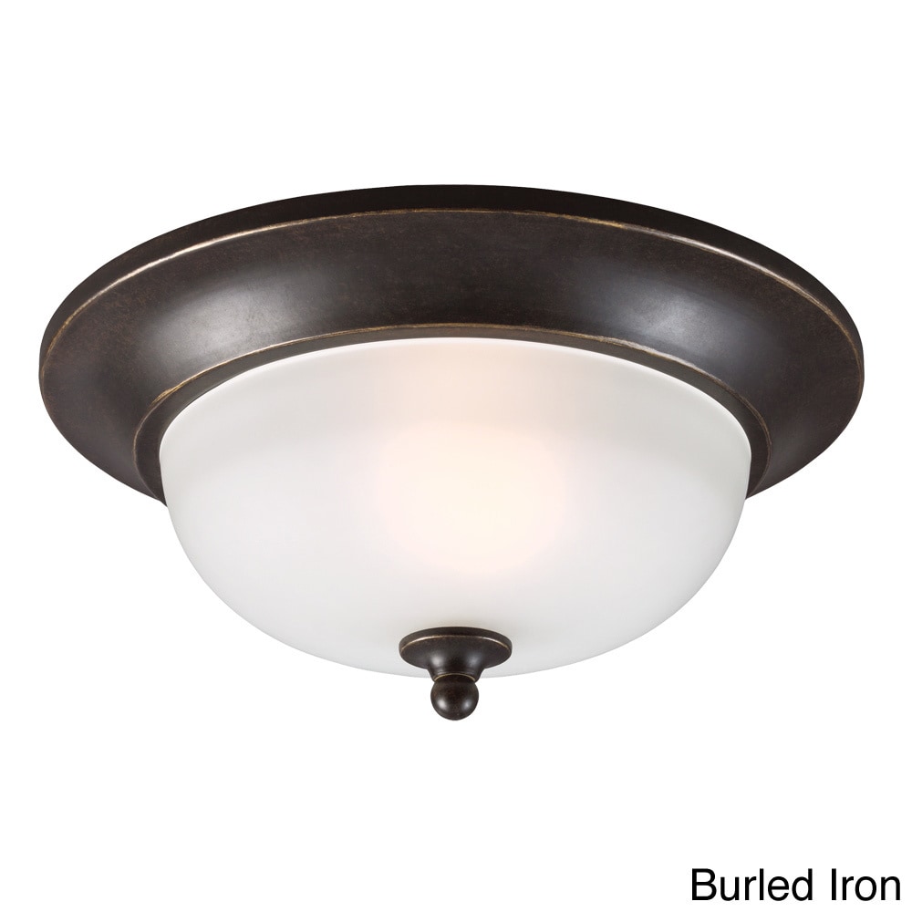 Humboldt Park 1 light Satin Etched Glass Outdoor Flush Mount