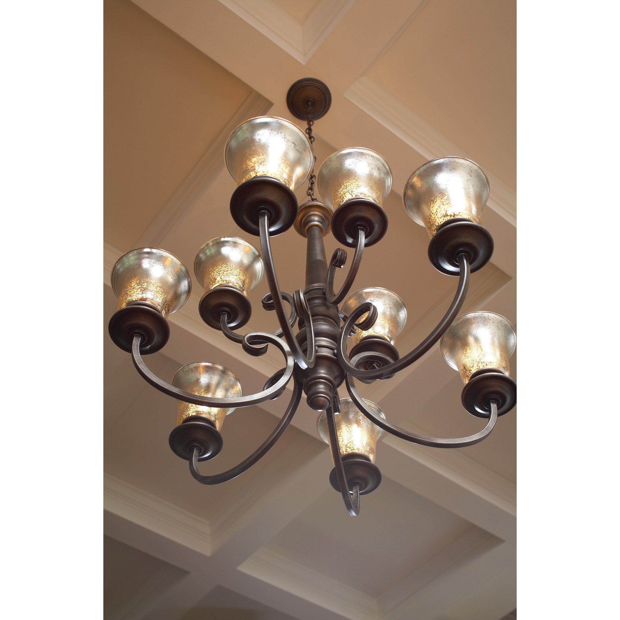 Blayne 9 light Platinum Oak Spindle Chandelier