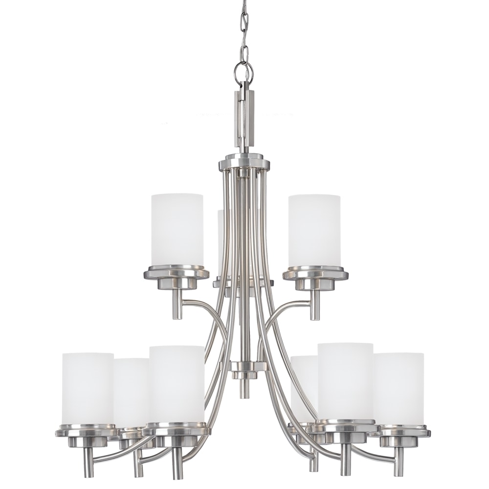 Winnetka 9 light Brushed Nickel Multi tiered Chandelier