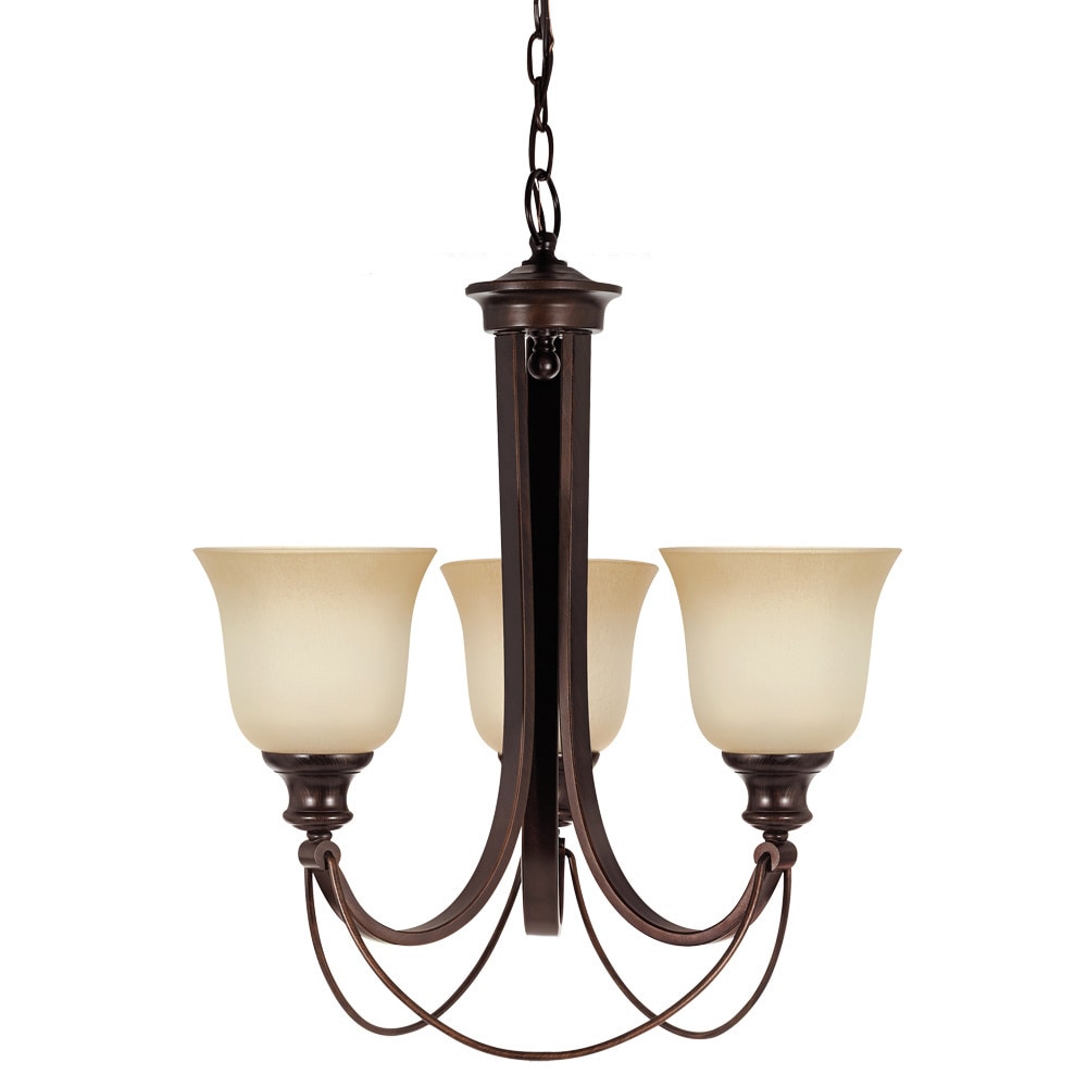 Park West Cafe 3 llght Burnt Sienna Single tier Chandelier