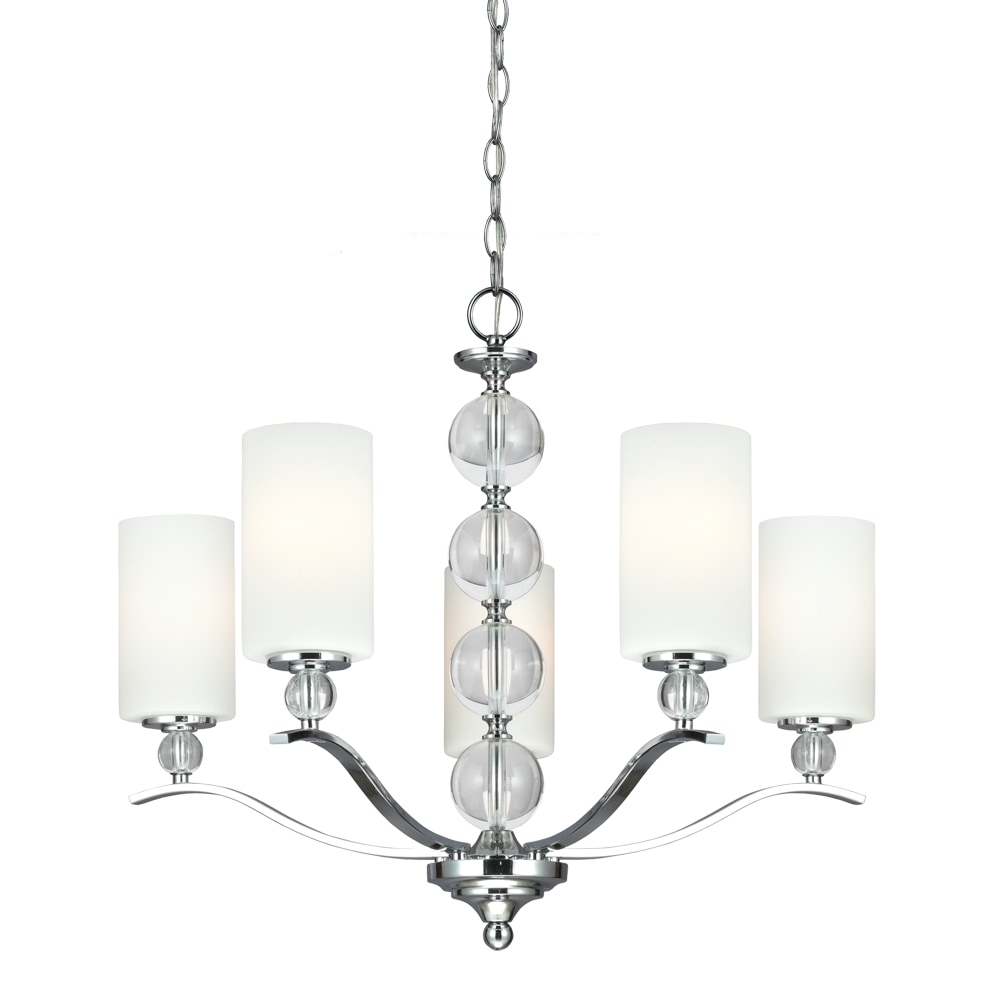 Englehorn 5 light Chrome And Crystal Chandelier