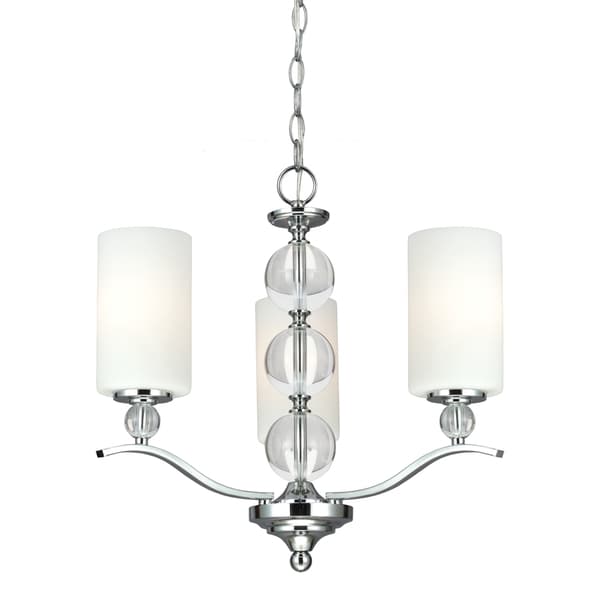 Englehorn 3-light Chrome and Crystal Chandelier