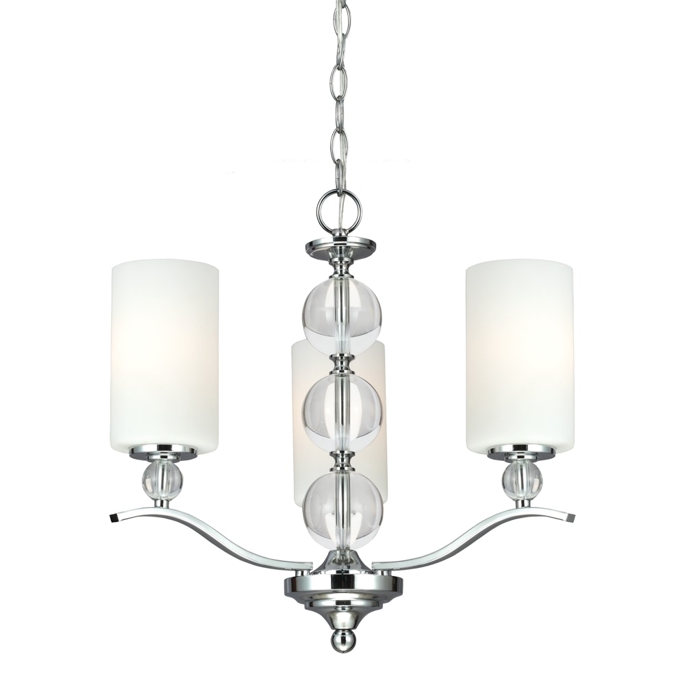 Englehorn 3 light Chrome And Crystal Chandelier