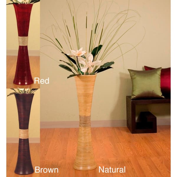 Shop Tall Bamboo 31 Inch Trumpet Vase And Magnolias Free