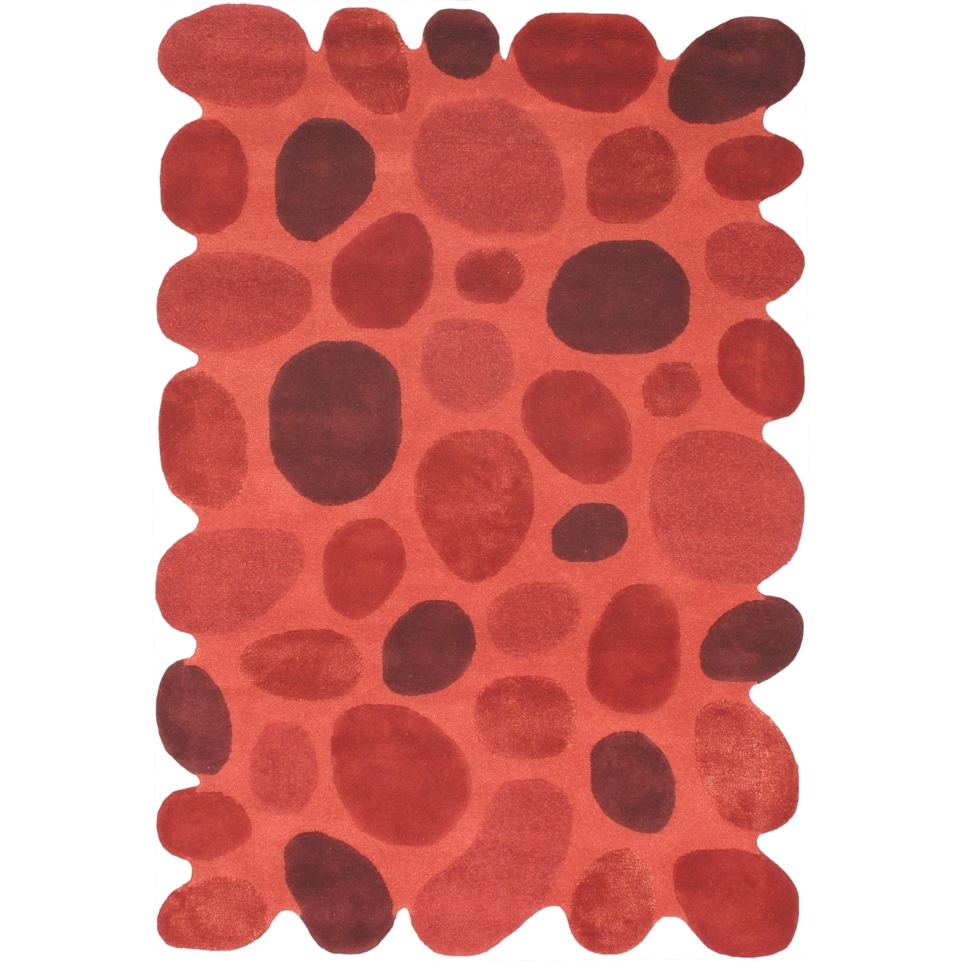 Flor Red Wool Area Rug (55 X 8)