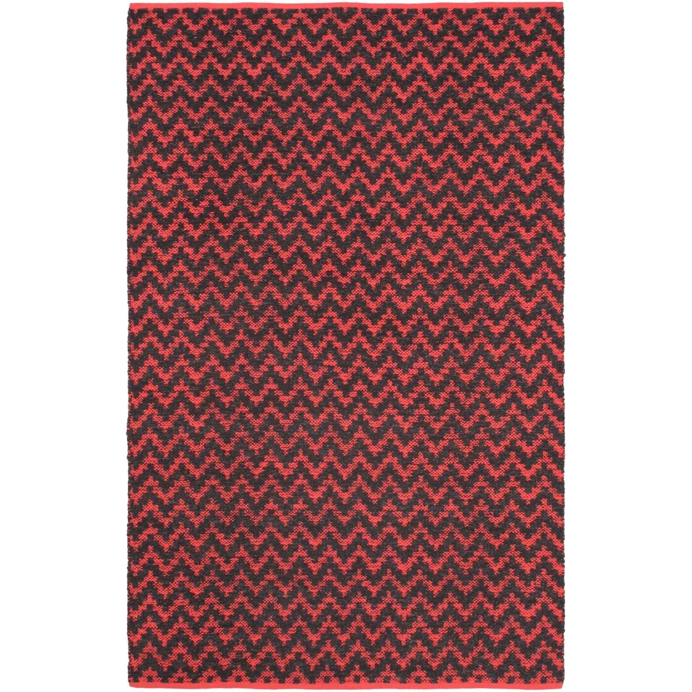 Handmade Passionata Red Linen Rug (51 X 8)