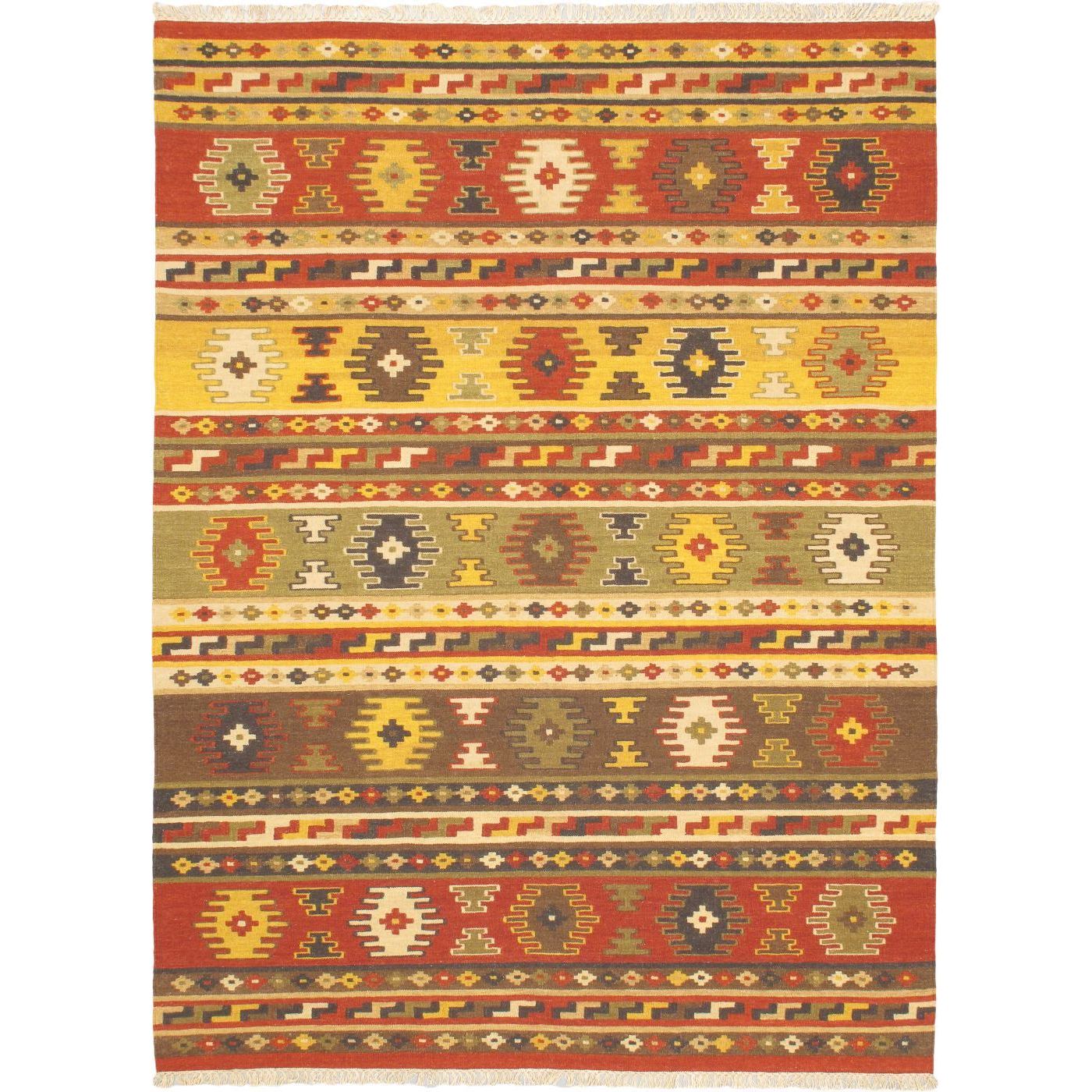 Handmade Kashkoli Gold Wool Kilim (56 X 79)