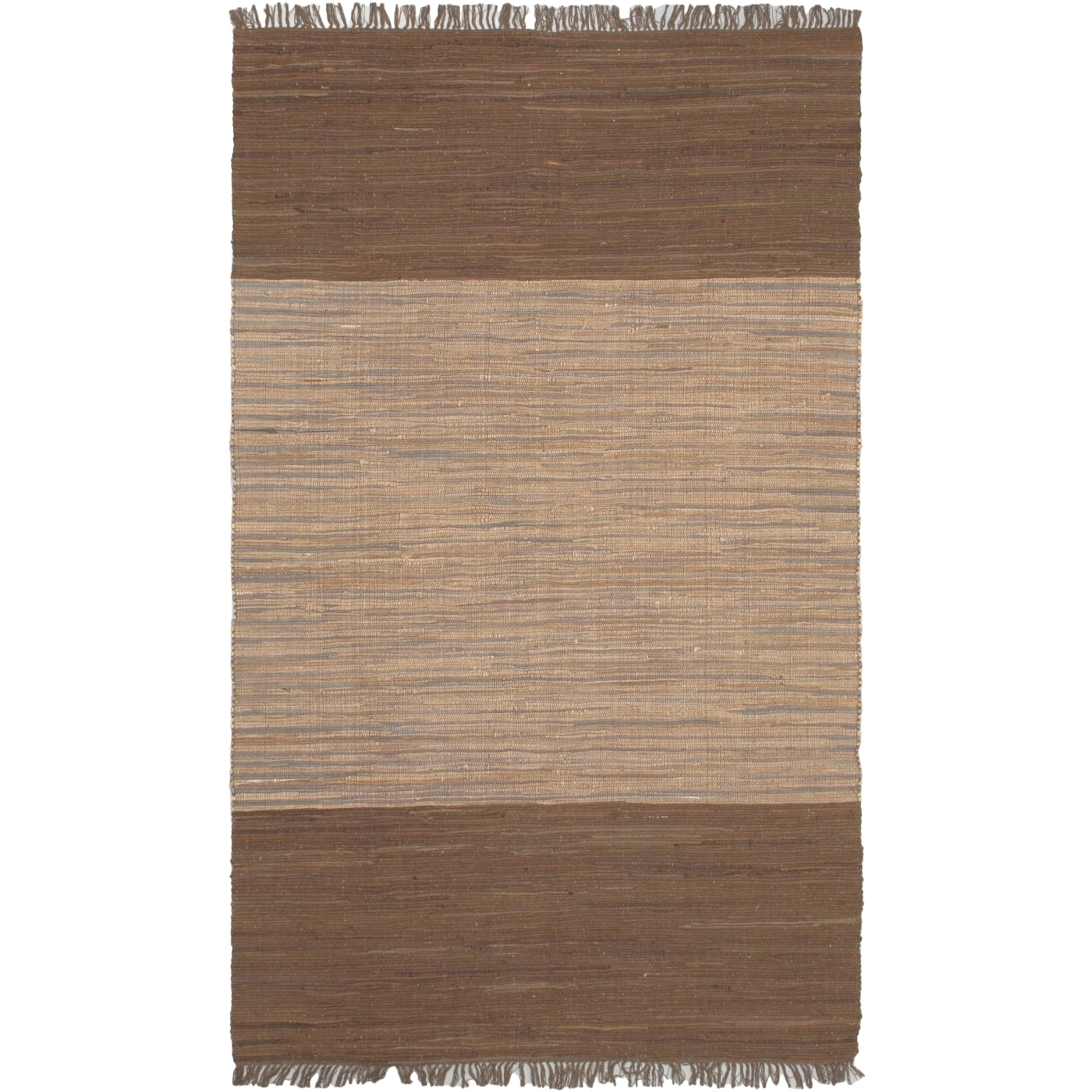 Braided Sienna Beige Cotton Rug (5 X 8)