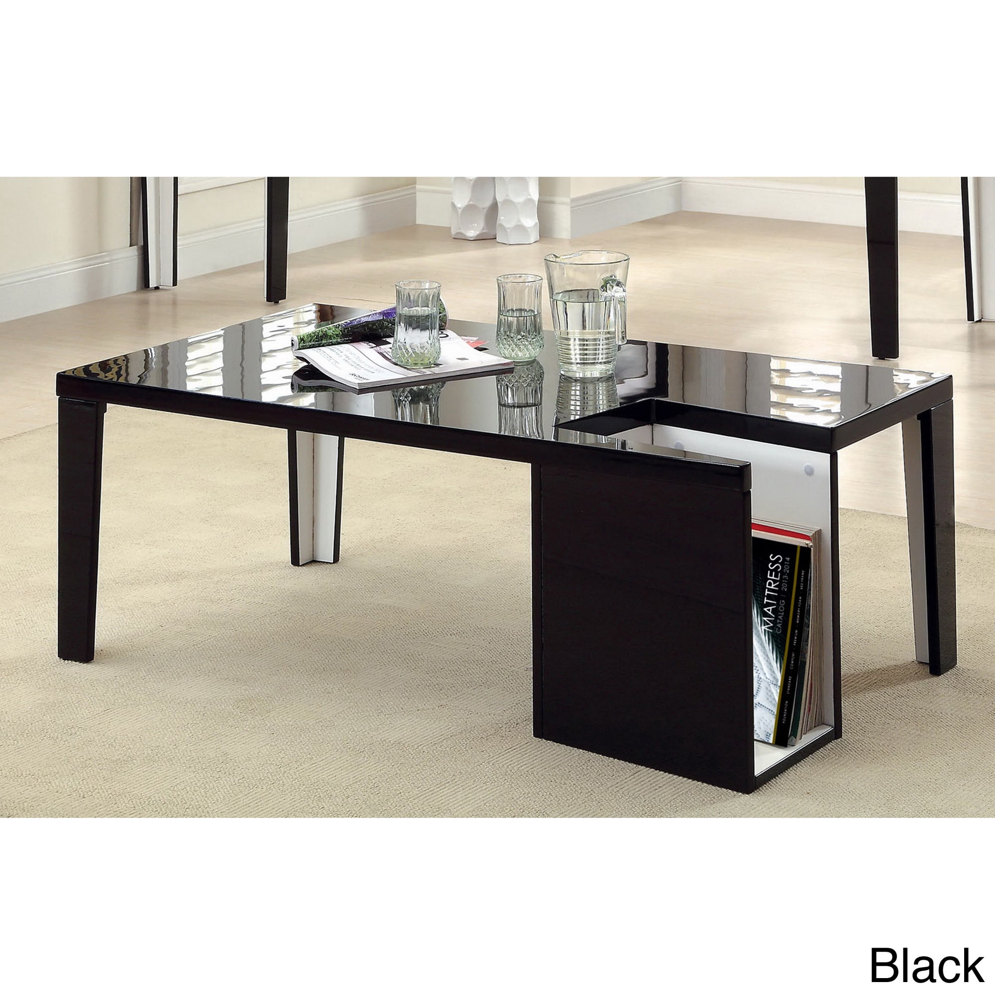 Furniture Of America Ziyon Duotone Magazine Rack Coffee Table