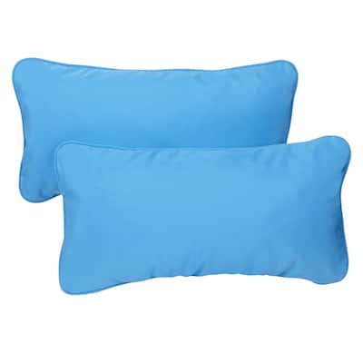 Sorra Home Sunbrella Canvas Capri Corded Indoor/ Outdoor Pillows (Set of 2)