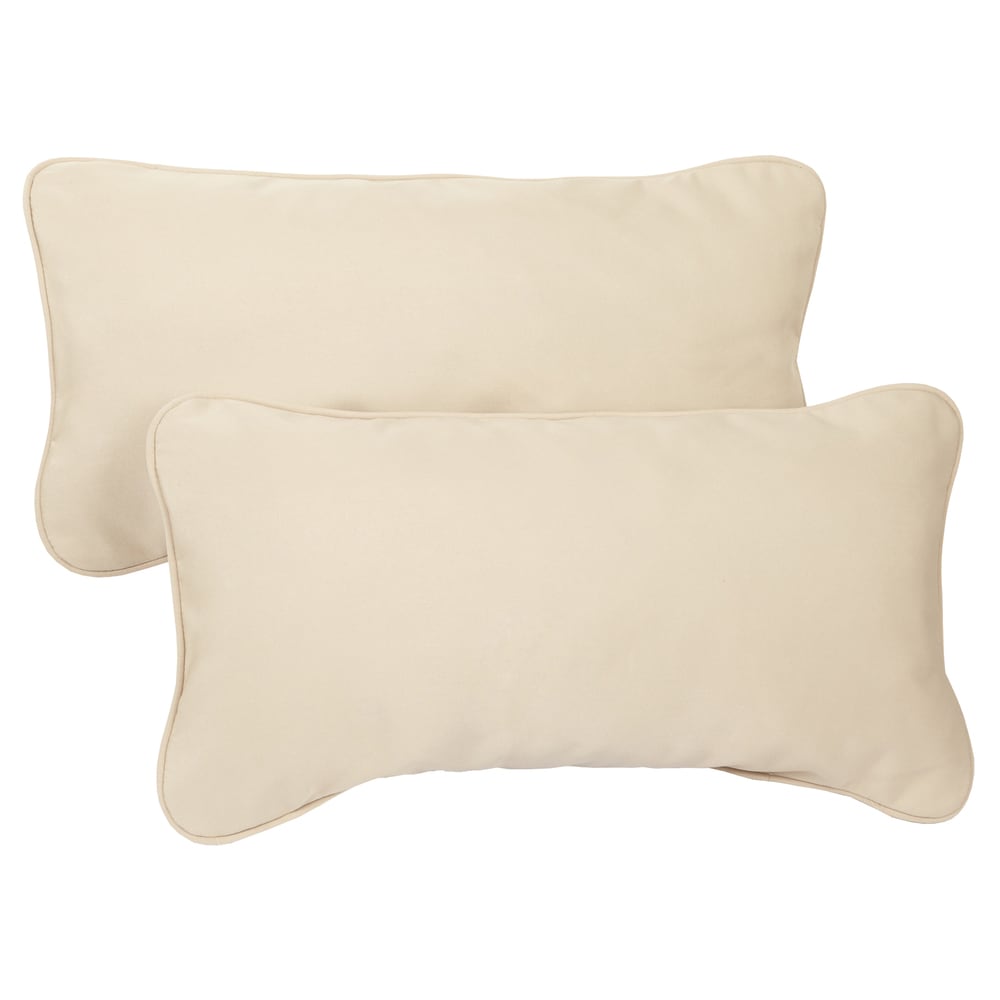 Sorra Home Sunbrella Canvas Antique Beige Corded Indoor/ Outdoor Pillows (Set of 2)
