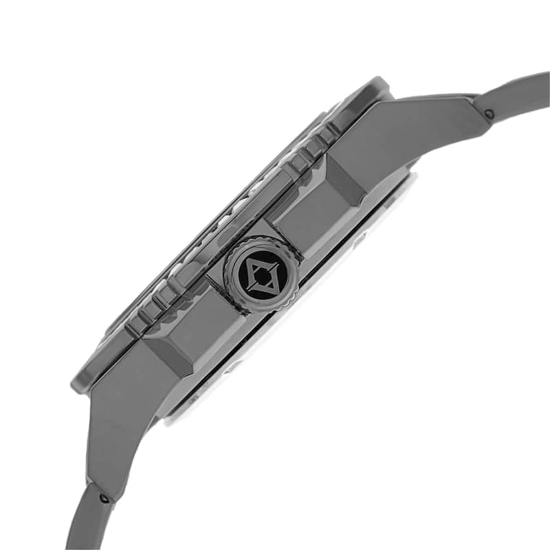Akribos XXIV Men's Diamond Stainless Steel Black Bracelet Watch