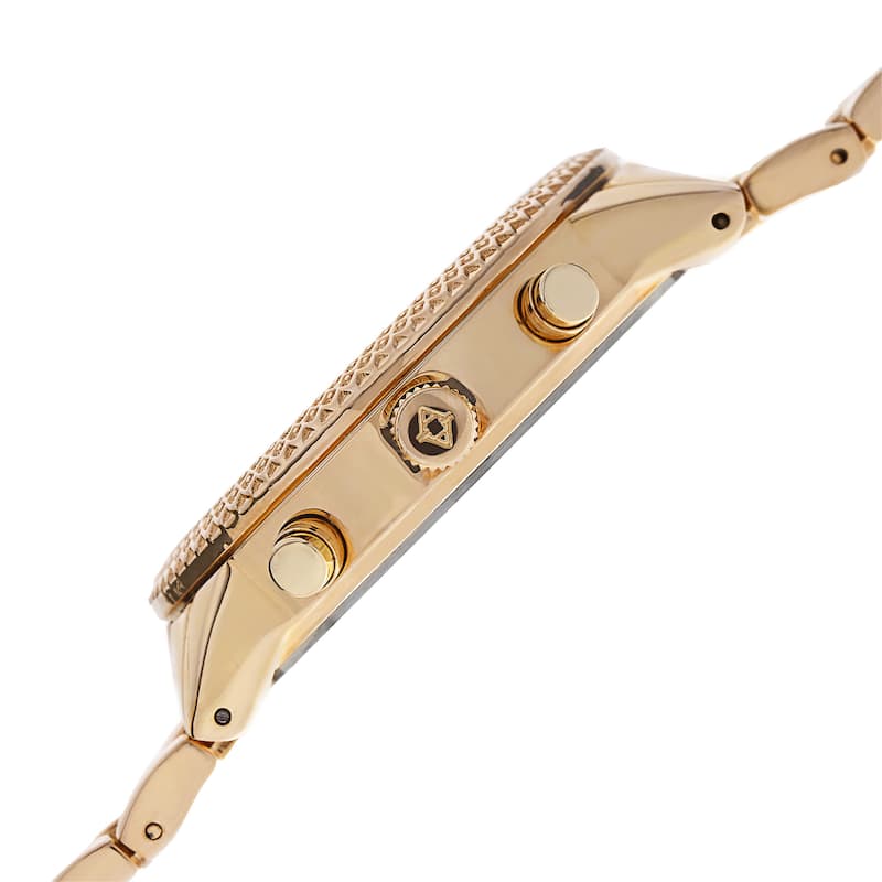 Akribos XXIV Women's Swiss Quartz Multifunction Stainless Steel Gold-Tone Bracelet Watch