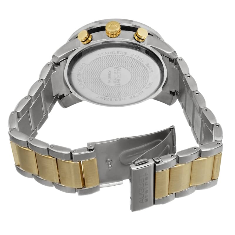 August Steiner Men's Swiss Quartz Chronograph Tachymeter Two-Tone Bracelet Watch