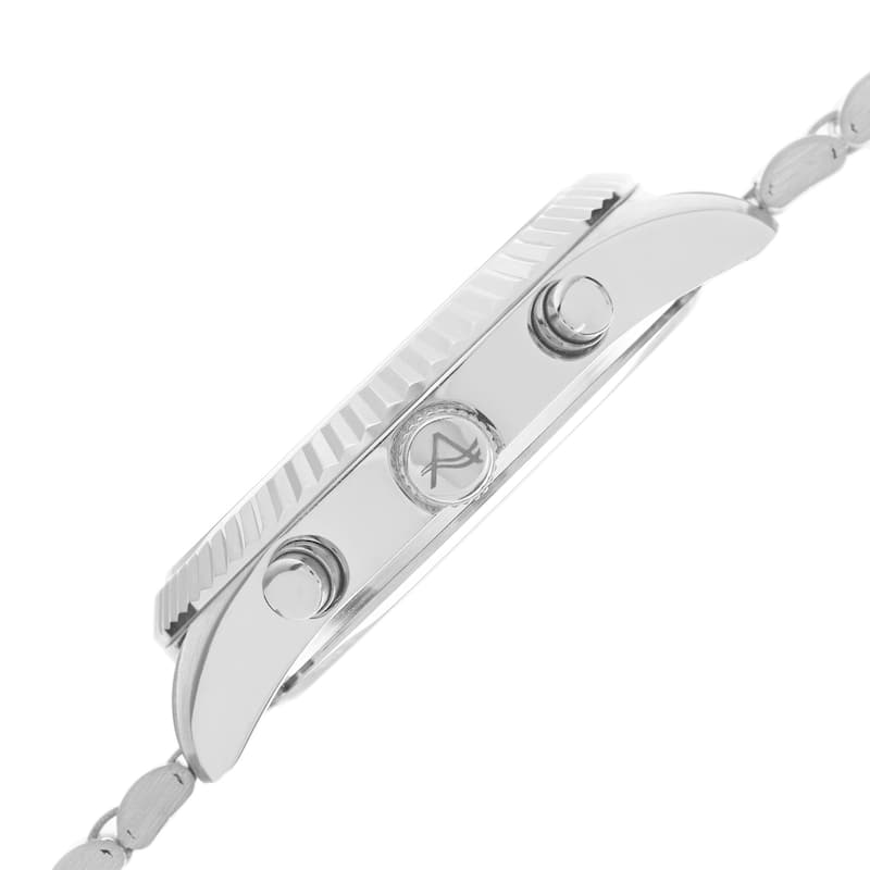 August Steiner Men's Silvertone Swiss Quartz Multifunction Bracelet Watch