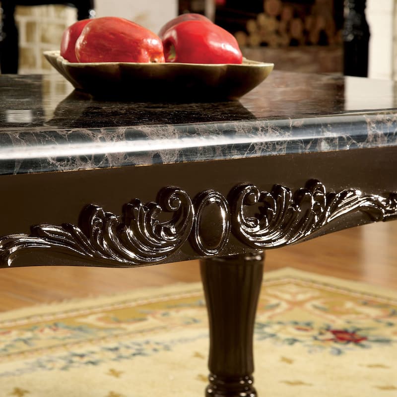 Haia Traditional Espresso 48-inch Faux Marble Top Sofa Table by Furniture of America