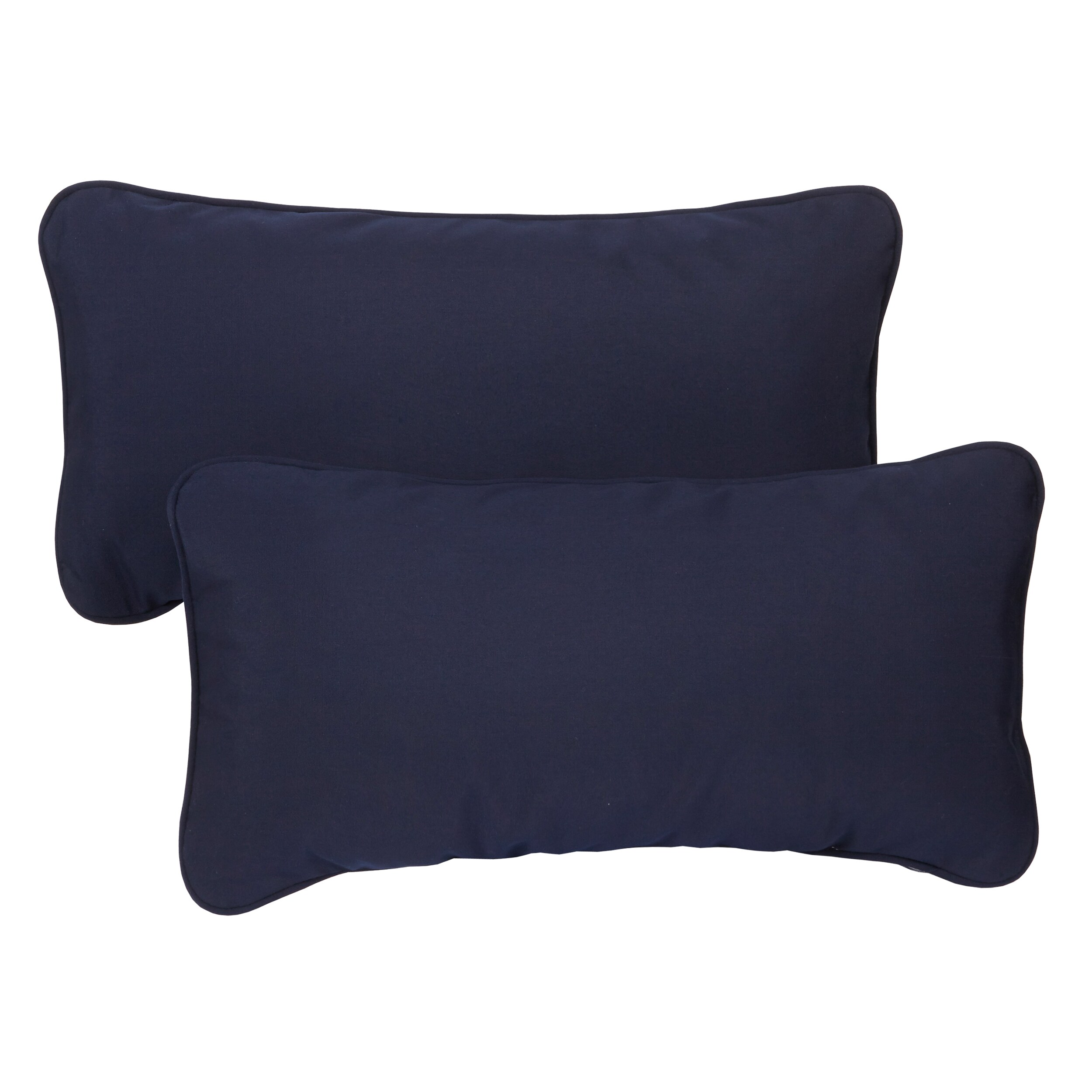 Shop Navy Blue Corded 12 X 24 Inch Indoor Outdoor Lumbar Pillows