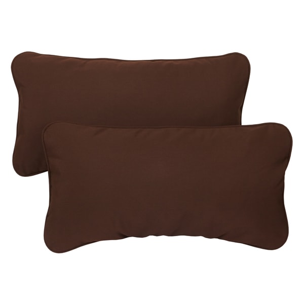 Shop Bay Brown Corded 12 x 24 inch Indoor/ Outdoor Lumbar Pillows with