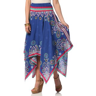 Womens' Royal Blue Paisley Print Flowy Skirt