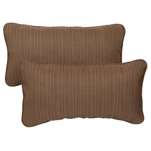 Shop Textured Brown Corded 12 X 24 Inch Indoor Outdoor Lumbar