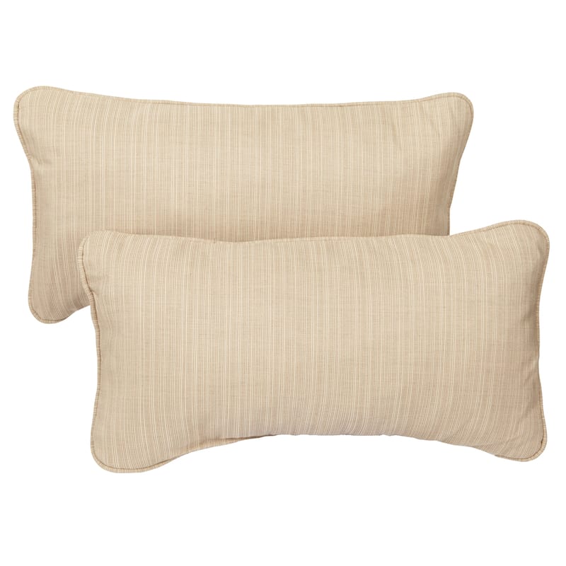 Sorra Home Sunbrella Dupione Sand Corded Indoor/ Outdoor Pillows (Set of 2)