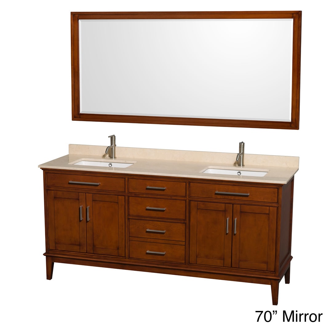 Wyndham Collection Hatton 72 inch Light Chestnut Double Vanity Brown Size Double Vanities