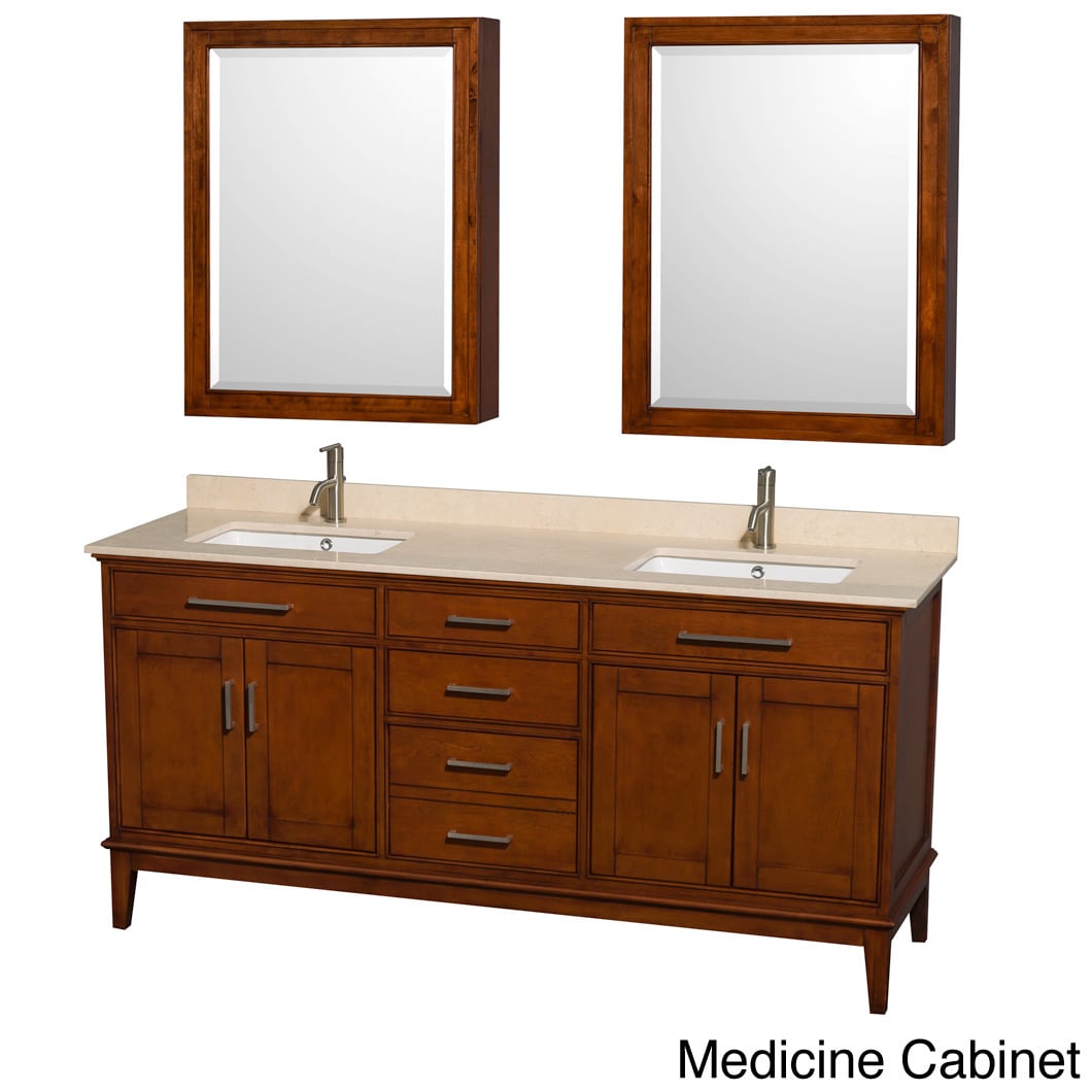 Wyndham Collection Hatton 72 inch Light Chestnut Double Vanity Brown Size Double Vanities