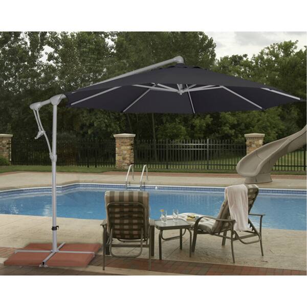 10ft patio umbrella with led lights TheLAShop 10ft Rectangular Umbrella with Solar Lights