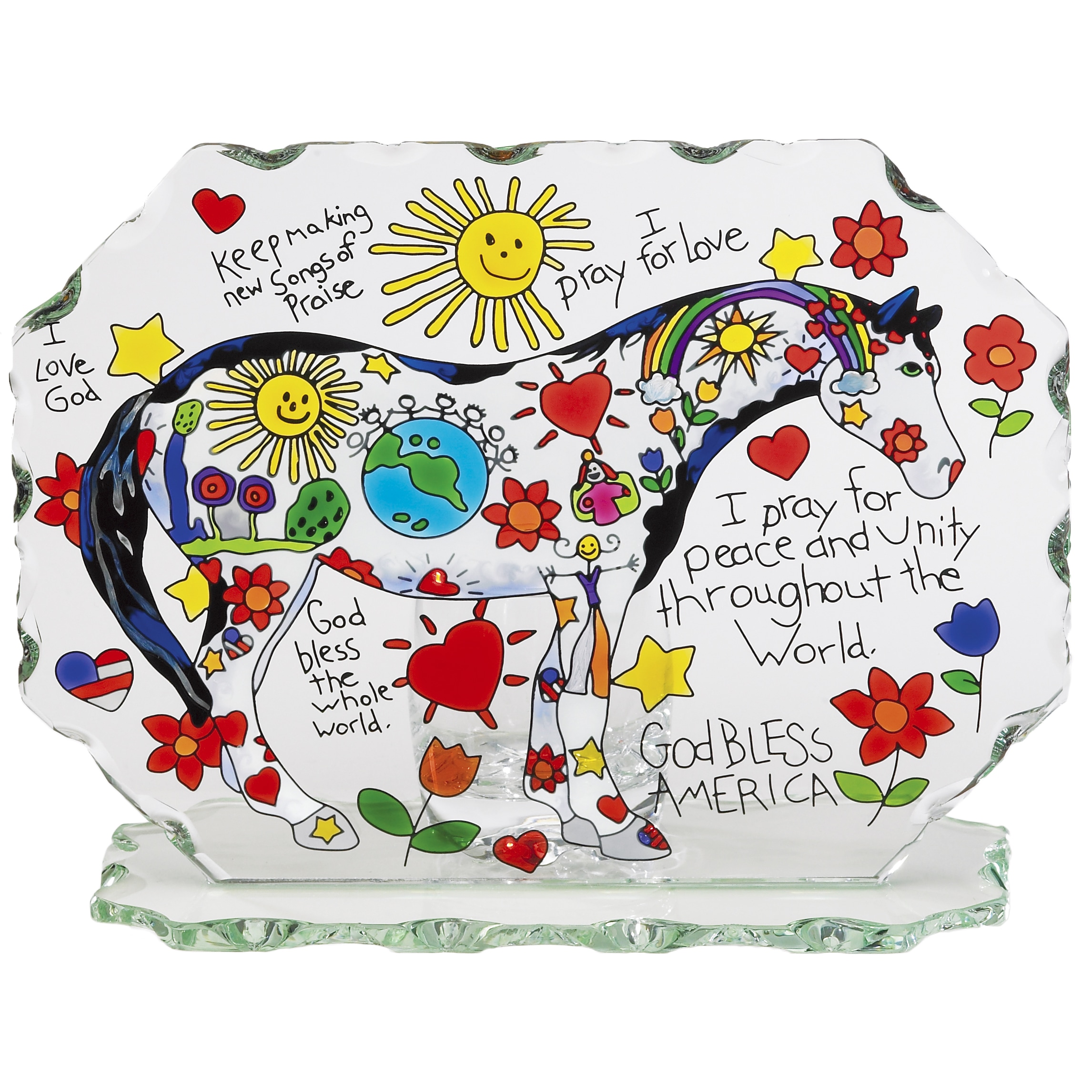 Joan Baker Childrens Prayer Pony Glass Candleware