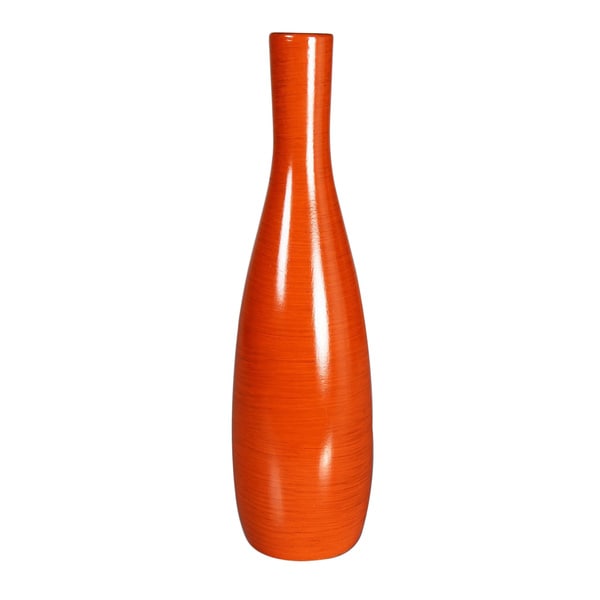 Shop Vibrant Orange Decorative Wood Vase Free Shipping On Orders Over