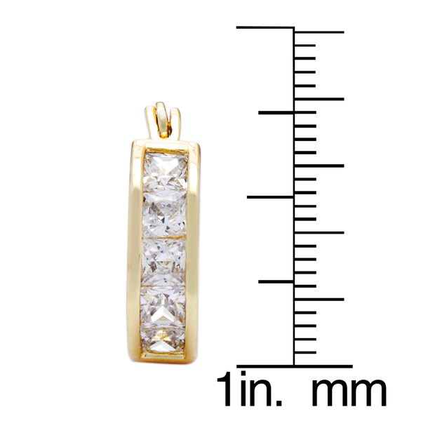 Princess-cut Channel-set CZ Hoop Earrings by Simon Frank Designs