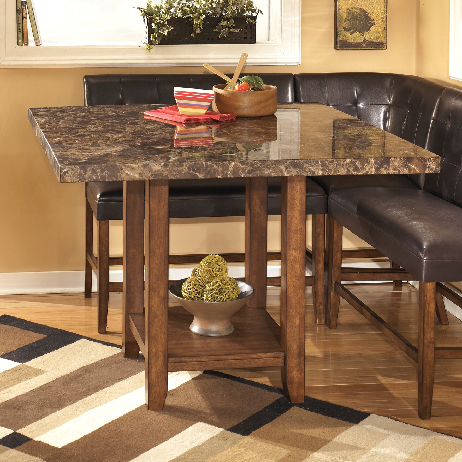 Signature Design by Ashley Square Brown Dining Table Bed Bath