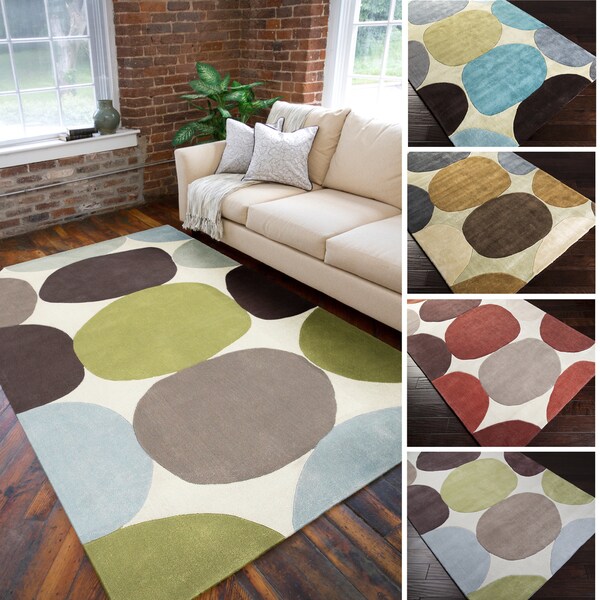 Hand-Tufted Geometric Contemporary Area Rug - 5' x 8'
