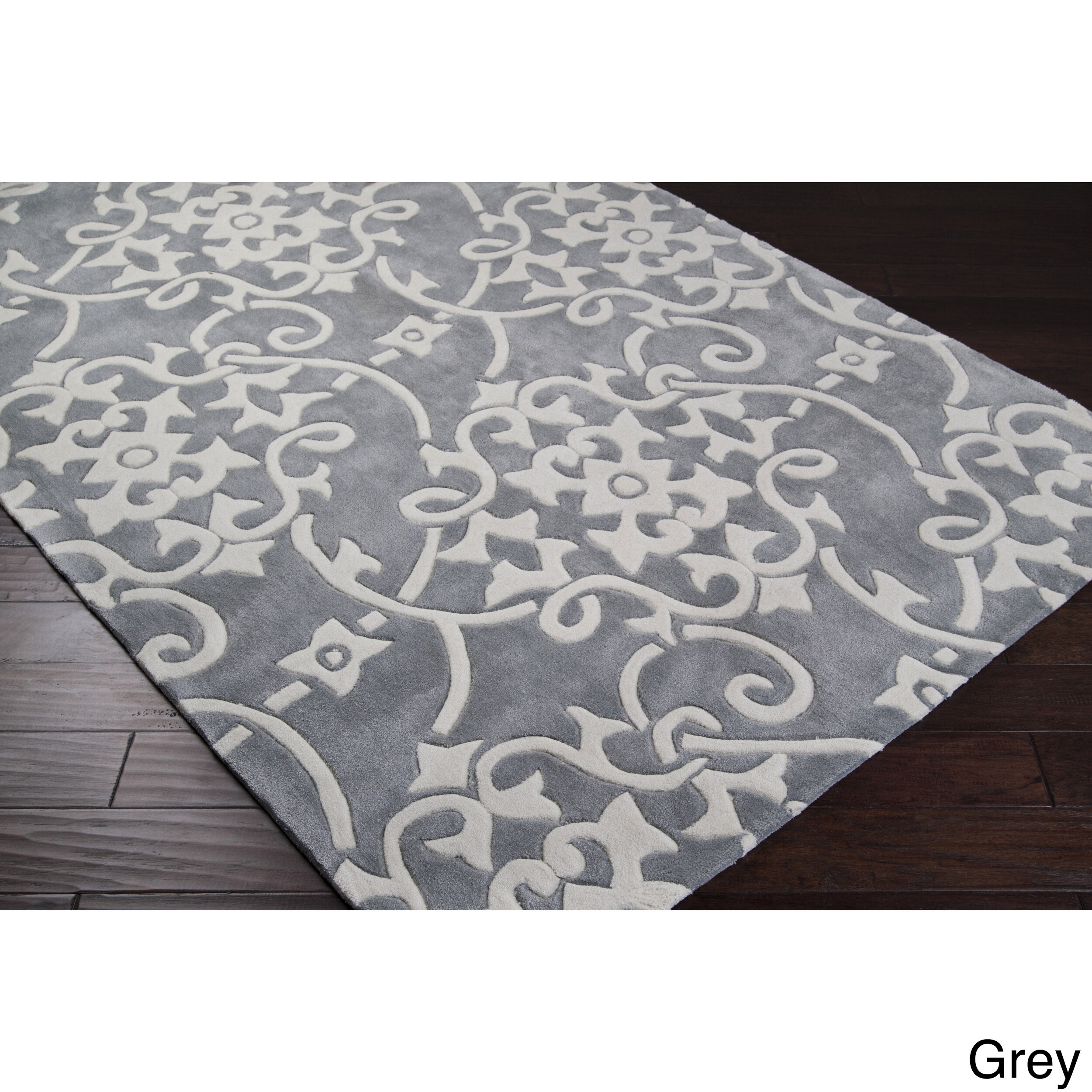 Hand tufted Floral Contemporary Area Rug (5 X 8)