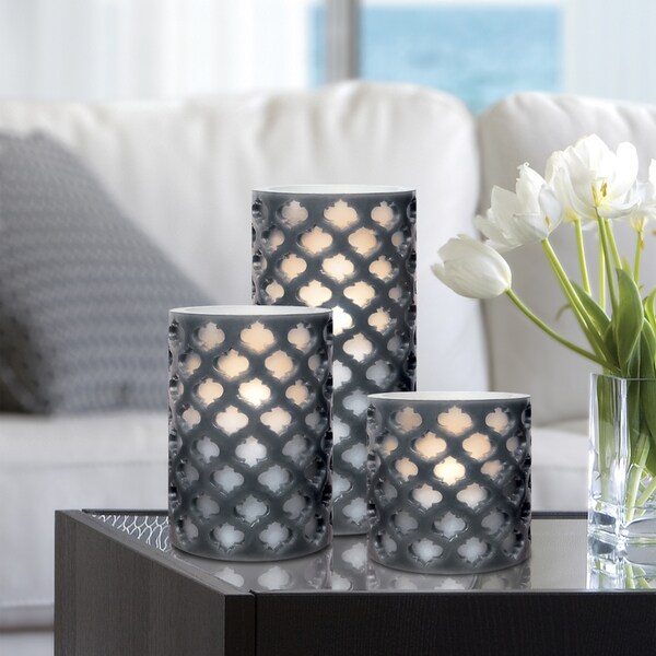 Shop Order Home Collection 3piece LED Lattice Candle Set w/Timer