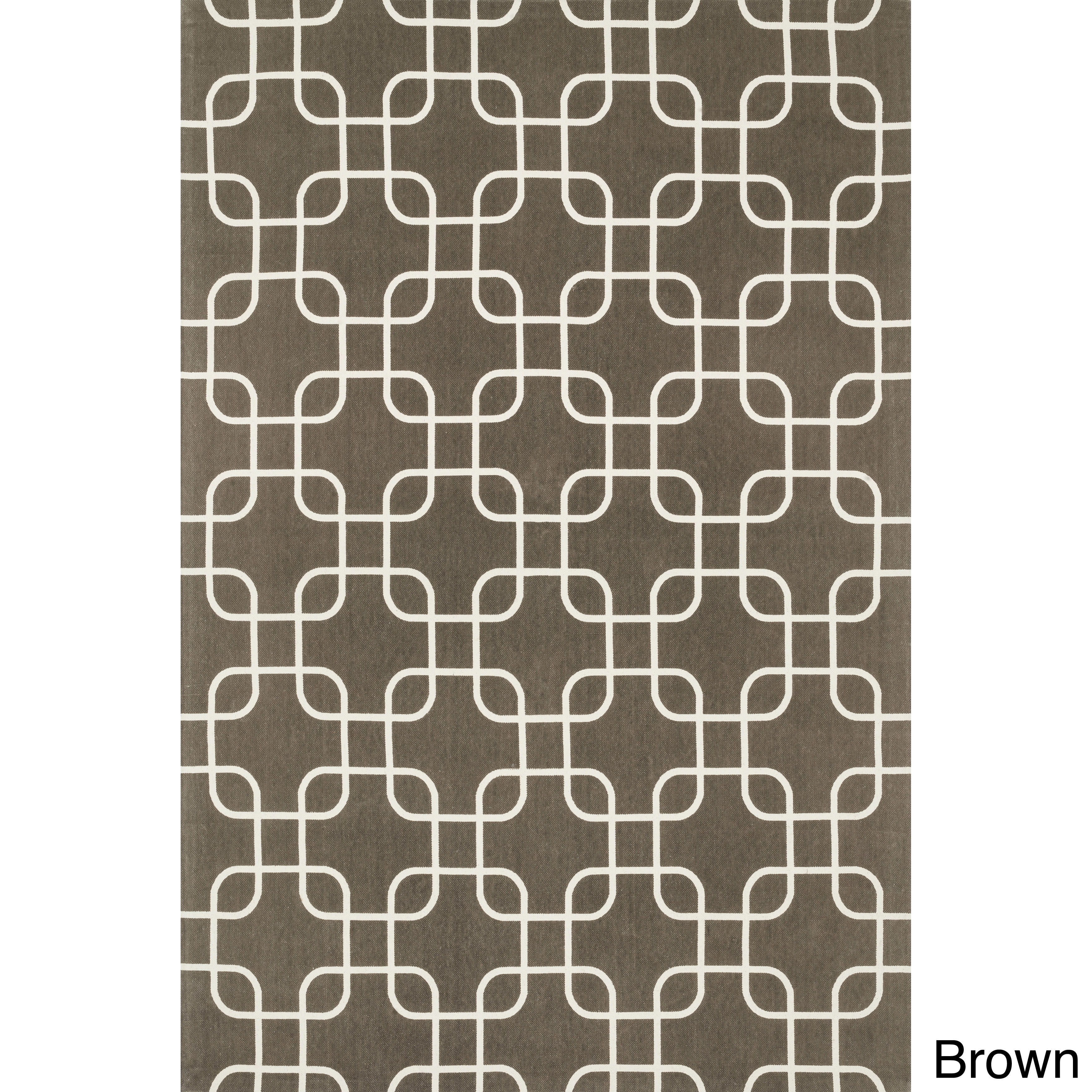 Alexander Home Flatweave Ledbury Retro Cotton Rug (76 X 96) Brown Size 76 x 96