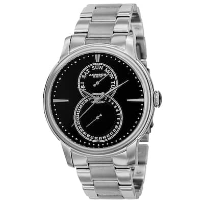 Akribos XXIV Men's Multifunction Stainless Steel Silver-Tone Bracelet Watch