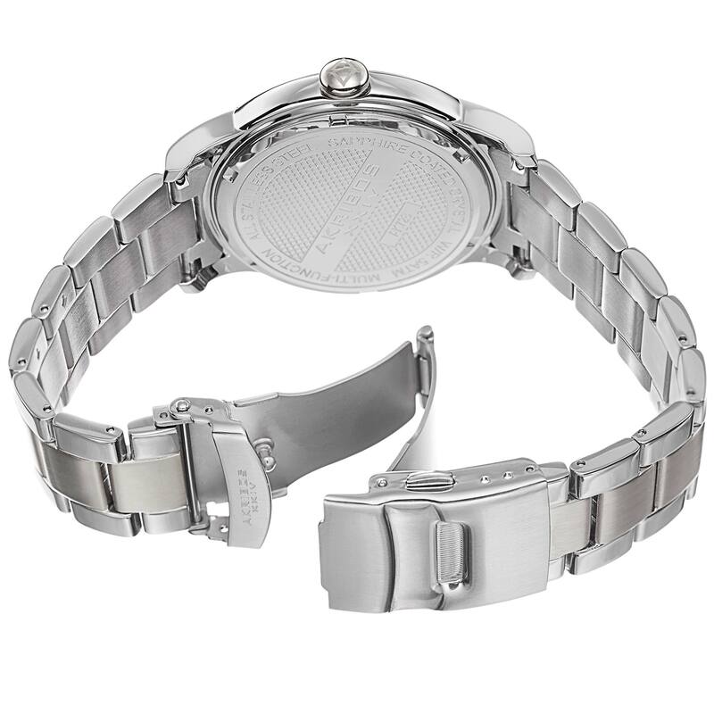 Akribos XXIV Men's Multifunction Stainless Steel Silver-Tone Bracelet Watch