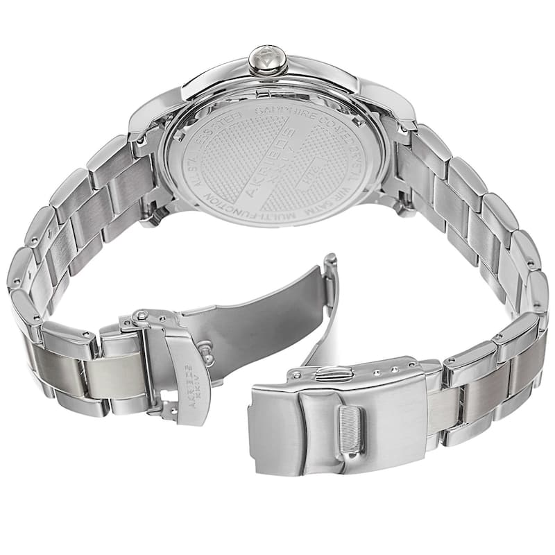 Akribos XXIV Men's Multifunction Stainless Steel Silver-Tone Bracelet Watch