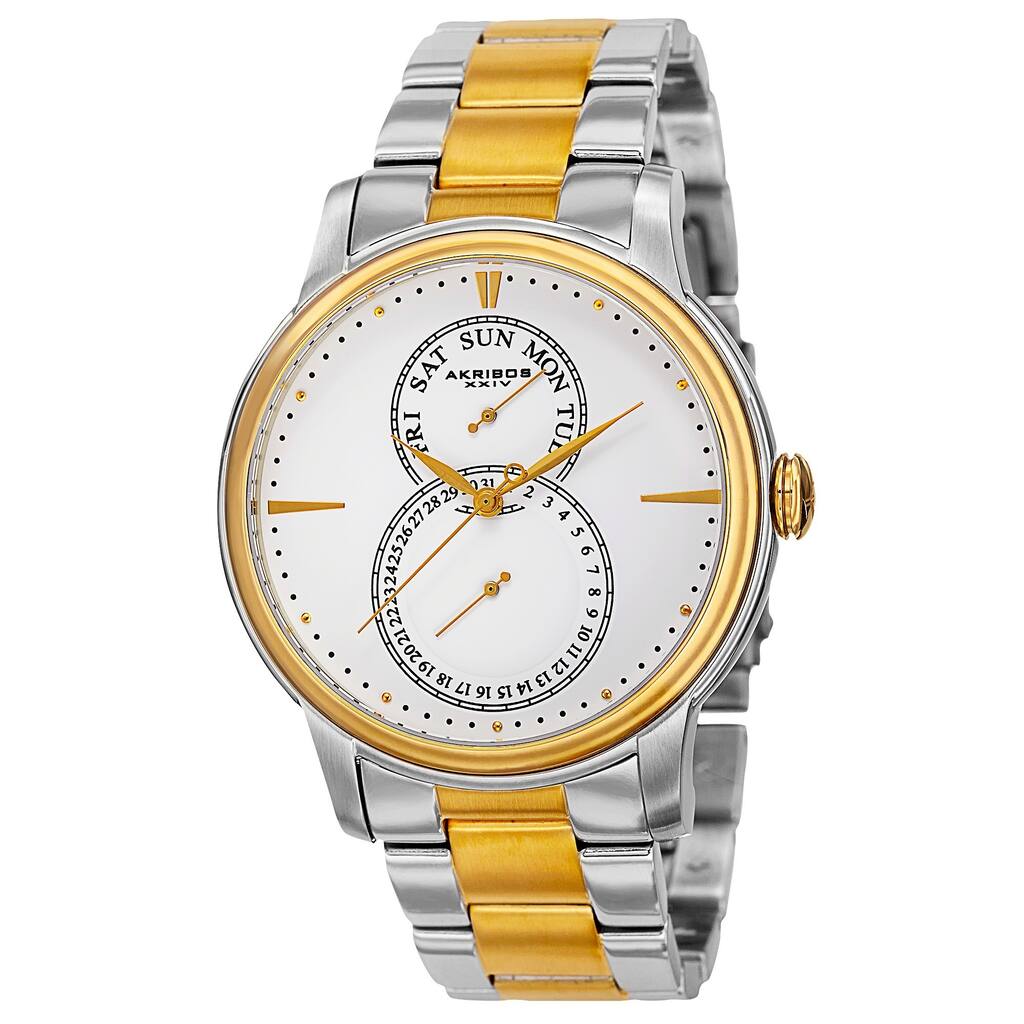 Akribos XXIV Men's Multifunction Stainless Steel Two-Tone Bracelet Watch