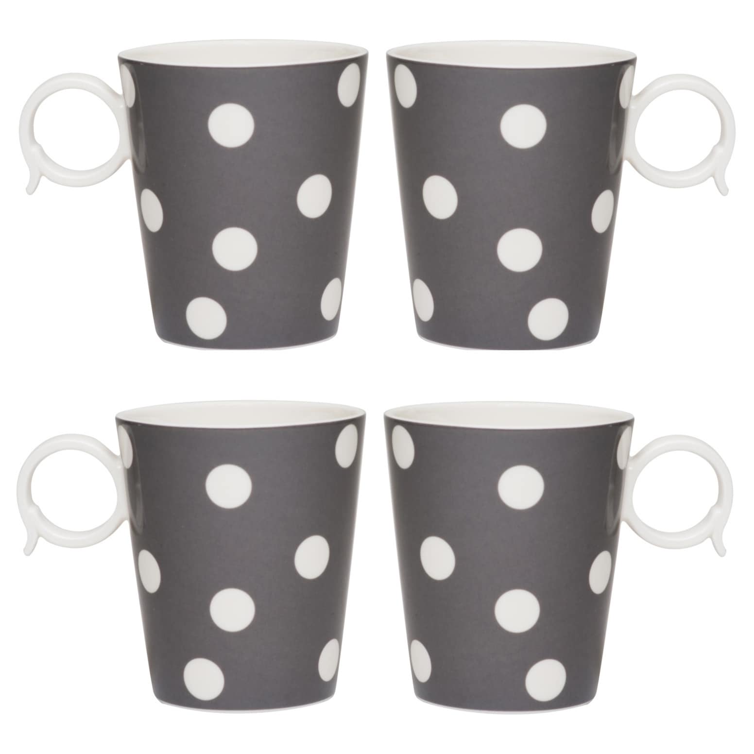 Freshness Grey With White Dots 12 ounce Mugs (set Of 2)