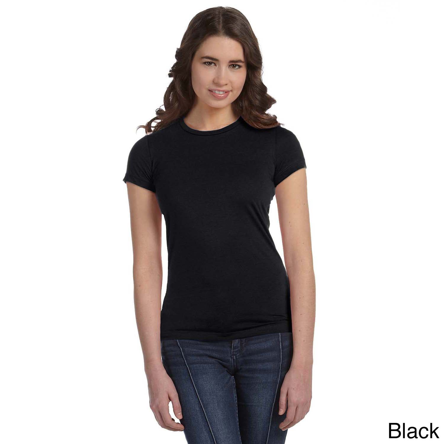 Bella Bella Womens Poly Cotton Short Sleeve T shirt Black Size M (8  10)