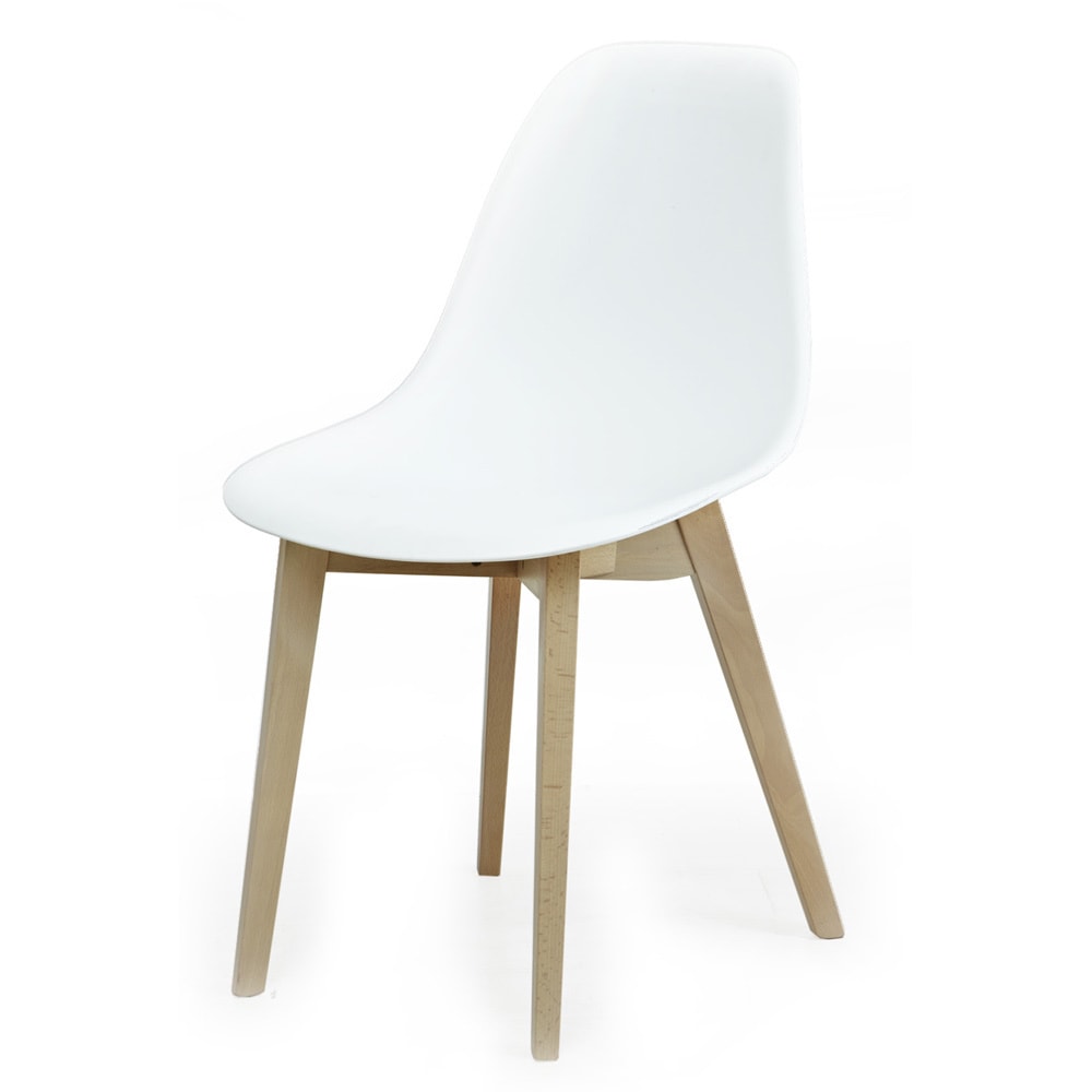 White Seat With Brown Wood Legs Patt Chair