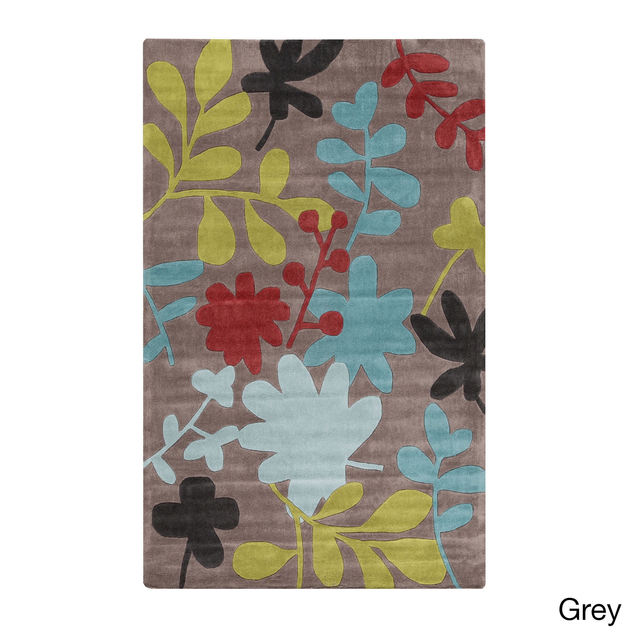 Hand tufted Floral Contemporary Area Rug (5 X 8)