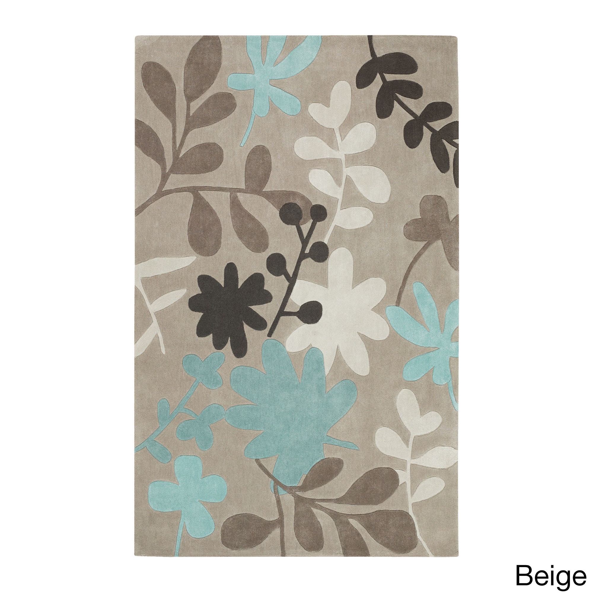 Hand tufted Floral Contemporary Area Rug (5 X 8)