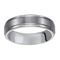 Cambridge Men's Classic Tungsten Carbide 6mm Comfort-fit Wedding Band - White