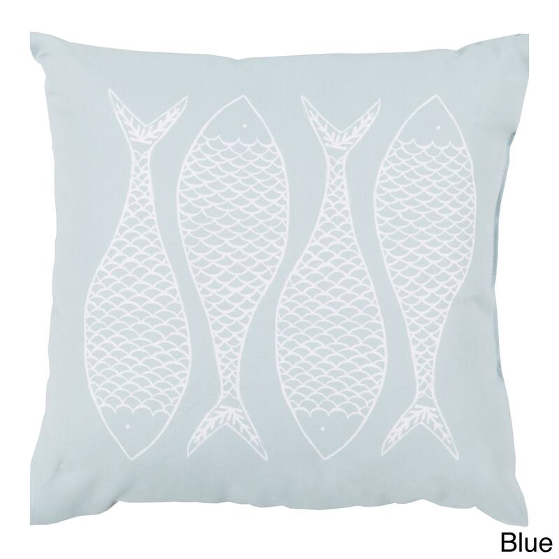 Fish Scales Indoor/Outdoor Decorative Throw Pillow - 20" x 20" - Blue