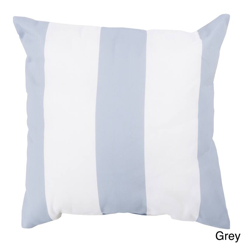 Big Sea Stripes Outdoor Safe Decorative Throw Pillow - Grey - 20 x 20