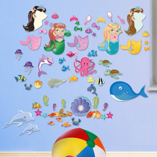 Ocean Girl/ Mermaid Combo Interactive' Wall Decal Set - Bed Bath ...